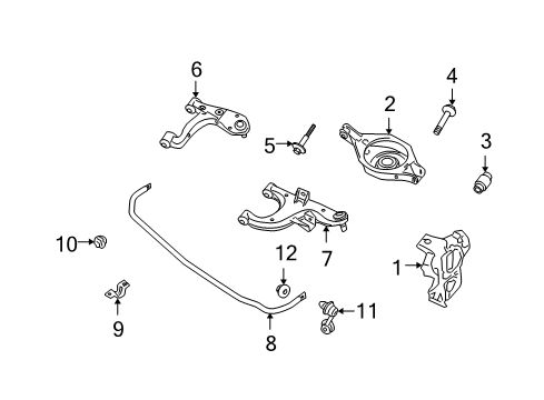 2015 Nissan Armada Rear Suspension Components, Lower Control Arm, Upper Control Arm, Ride Control, Stabilizer Bar Pin-Arm Diagram for 55226-7S001