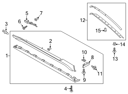 2016 Ford Mustang Exterior Trim - Pillars, Rocker & Floor Deflector Diagram for FR3Z-5411779-AA