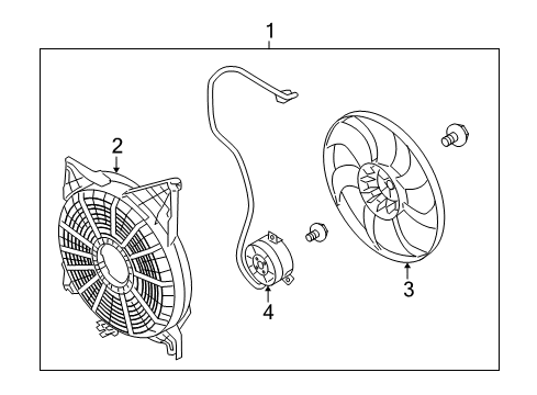 2009 Kia Borrego A/C Condenser Fan Shroud Diagram for 977352J200