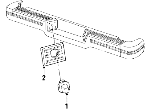 1992 Jeep Comanche License Lamps Part Diagram for 56001343