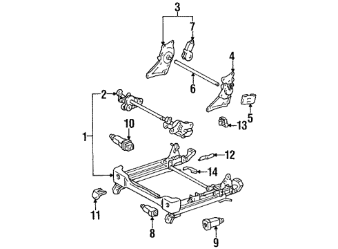 1999 Lexus LS400 Power Seats Pipe Sub-Assy, Reclining Connecting Diagram for 72501-50020