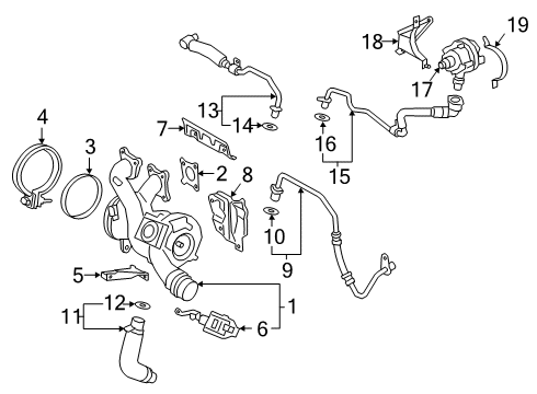 2021 BMW 740i xDrive Turbocharger & Components HEAT SHIELD, TURBOCHARGER, U Diagram for 11798679024