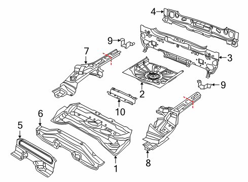 2021 Jeep Renegade Rear Floor & Rails REINFMNT-Rear Floor Pan Diagram for 68257241AA