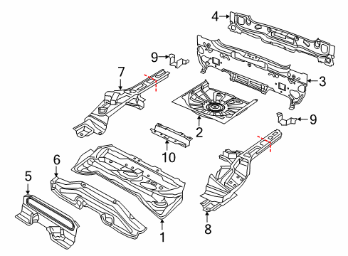 2021 Jeep Renegade Rear Floor & Rails Pan-Center Floor Diagram for 68250813AA