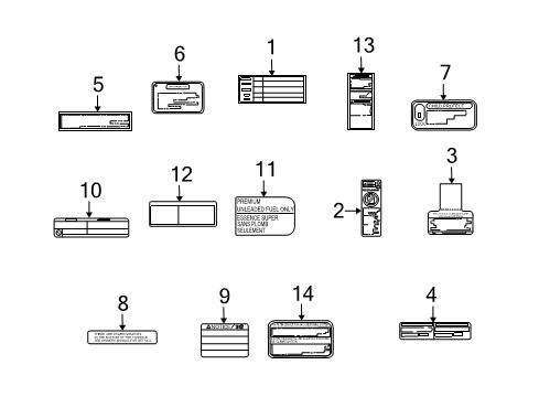 2010 Lexus RX350 Information Labels Label, Emission Control Information Diagram for 11298-31510