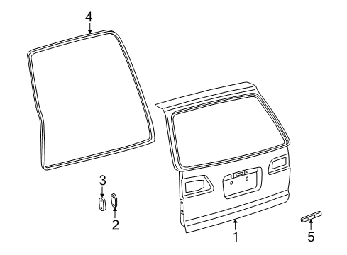 2000 Toyota Sienna Gate & Hardware Cushion Diagram for 75129-13010