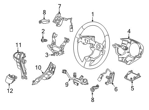 2016 Acura ILX Navigation System Bracket, Switch Diagram for 78505-TK4-A81