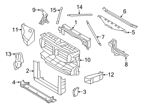 2015 BMW 740i Radiator Support Cover, Intercooler Diagram for 17517803066