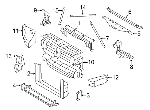 2015 BMW 740i Radiator Support Module Carrier Diagram for 17117804617