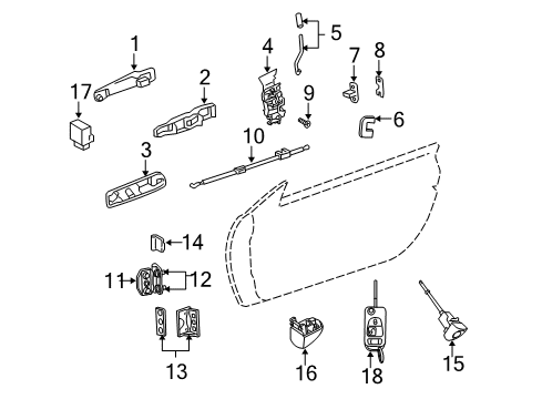 2005 Chrysler Crossfire Lock & Hardware Cylinder Lock-Door Lock Diagram for 5101004AA