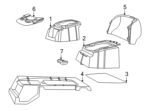 2007 Ford F-250 Super Duty Rear Console Rear Console Diagram for 5C3Z-36045A36-AAA