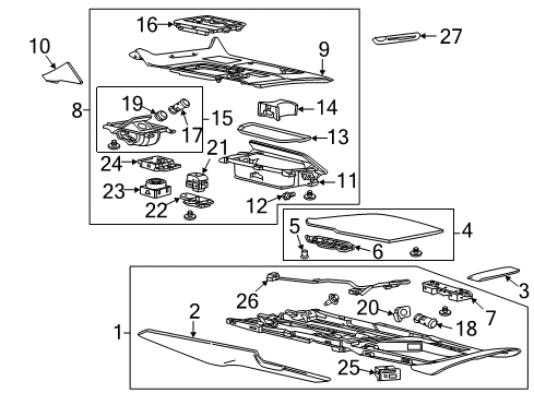 2015 Chevrolet Corvette Switches Armrest Door Bumper Diagram for 22840512