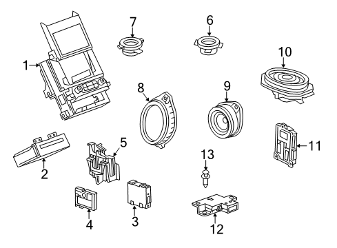 2015 Chevrolet Impala Instruments & Gauges Module Bracket Diagram for 23492359