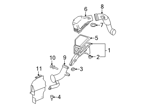 2008 Chevrolet Cobalt Air Intake Inlet Hose Diagram for 25917181