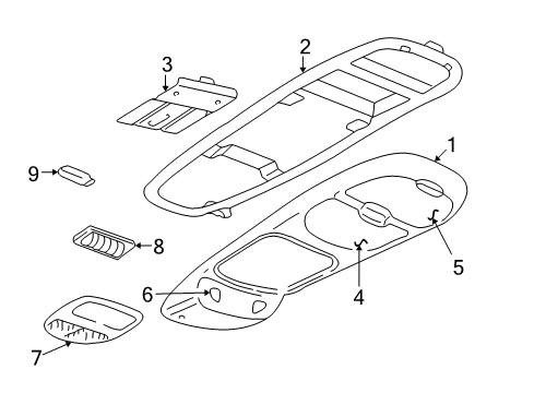 2001 Pontiac Montana Sunroof Switch Asm-Interior Lamp & Multifunction (Oldsmobile) Diagram for 10412296