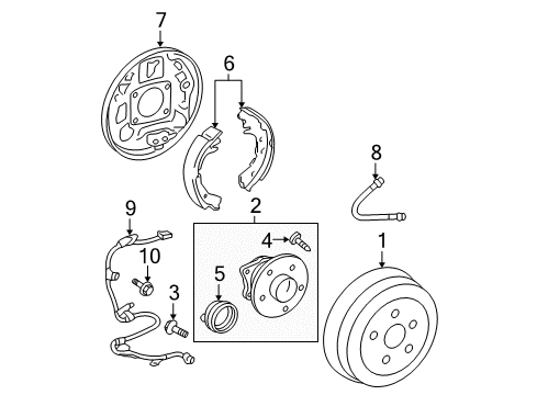 2008 Toyota Prius Anti-Lock Brakes ABS Sensor Wire Diagram for 89516-47050