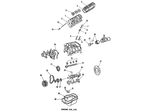 1986 Oldsmobile Calais Engine Parts, Mounts, Cylinder Head & Valves, Camshaft & Timing, Oil Pan, Oil Pump, Crankshaft & Bearings, Pistons, Rings & Bearings Damper-Torsional (Service Only) Diagram for 10112485