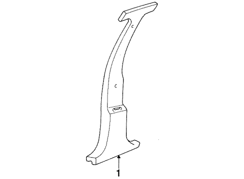 1992 Dodge Shadow Interior Trim - Pillars, Rocker & Floor Molding-Quarter Outside Belt Diagram for HC72LD5