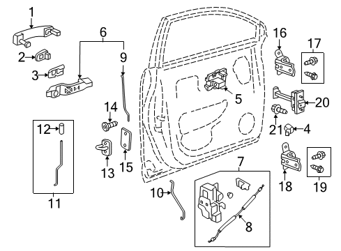 2013 Chevrolet Captiva Sport Front Door - Lock & Hardware Lock Rod Diagram for 96660963