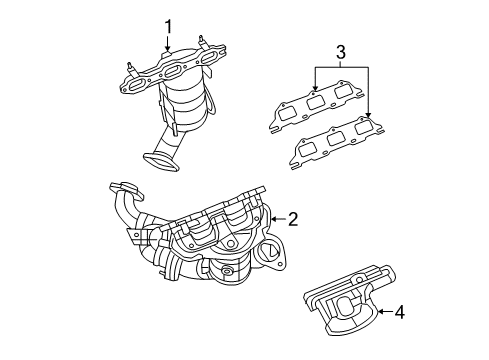 2007 Chrysler Sebring Exhaust Manifold Shield-Exhaust Manifold Diagram for 4892078AC