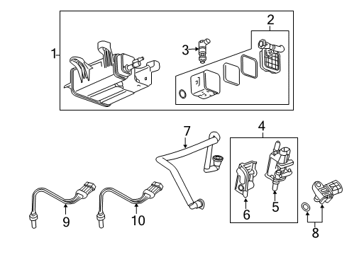 2012 Chevrolet Captiva Sport Emission Components Vapor Canister Diagram for 23156463