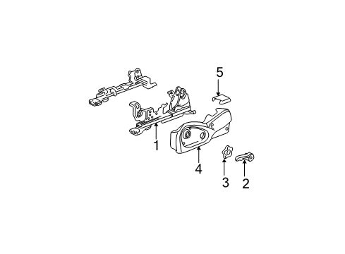 2004 Oldsmobile Bravada Tracks & Components Cover, Driver Seat Adjuster Finish *Pewter Diagram for 88949324