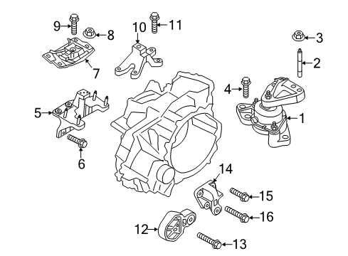 2017 Ford Explorer Engine & Trans Mounting Mount Bracket Diagram for FB5Z-6E042-B