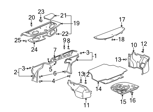 2004 Toyota Echo Interior Trim - Rear Body Package Tray Trim Diagram for 64330-52110-C0