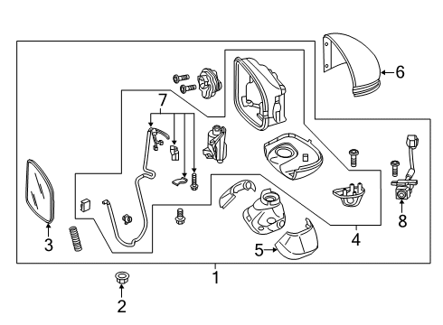 2021 Honda Clarity Mirrors Housing Cap Driver Side (Carnelian Red Pearl) Diagram for 76251-TRT-A01ZJ