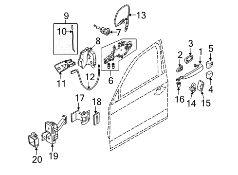 2008 BMW 128i Door & Components Control Window Winder Front Left Diagram for 61319216522