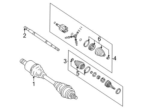 1995 Chevrolet Cavalier Drive Axles - Front Boot Kit, Front Wheel Drive Shaft Tri-Pot Joint Diagram for 26039156