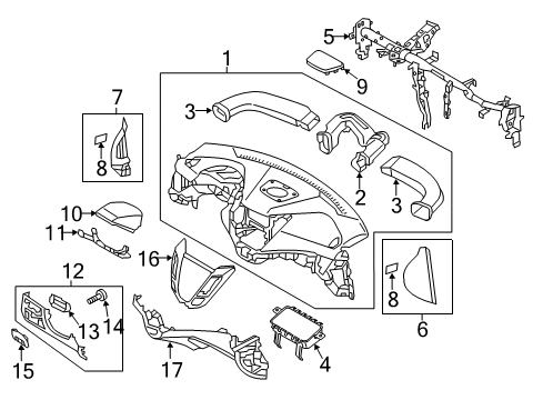 2014 Hyundai Veloster Instrument Panel Cover-Crash Pad Side RH Diagram for 84786-2V000-RY