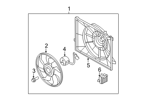 2015 Kia Optima Cooling System, Radiator, Water Pump, Cooling Fan Blower Assembly Diagram for 253803S290
