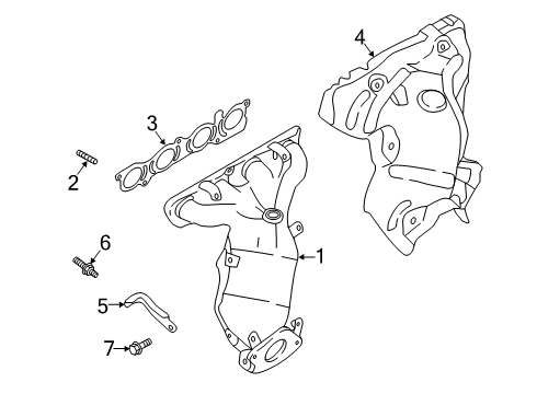 2020 Nissan Kicks Exhaust Manifold Support-Manifold Diagram for 14014-5RA0A