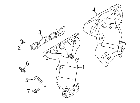 2020 Nissan Kicks Exhaust Manifold MANIFOLD ASSY-EXHAUST W/CATALYST Diagram for 140E2-9VB0B