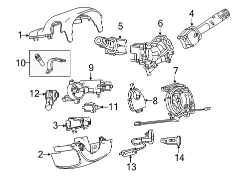 2011 Buick Regal Ignition Lock Lower Column Cover Diagram for 22962750