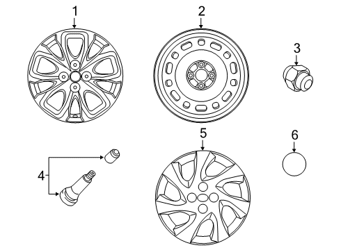 2020 Toyota Yaris Wheels Wheel Cover Diagram for 42602-WB002