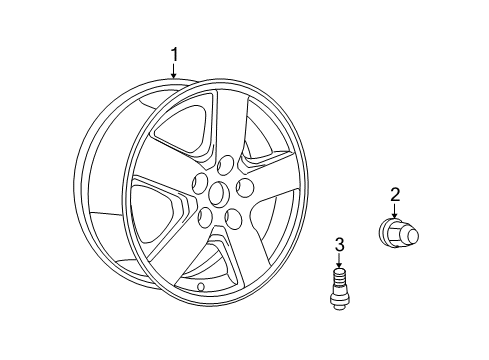 2010 Dodge Nitro Wheels Aluminum Wheel Diagram for 1BK47SZ7AE