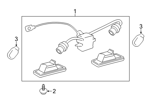 2011 Chevrolet Cruze Bulbs License Lamp Diagram for 95217560