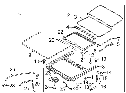 2012 Kia Forte Sunroof Screw-Set Plate Diagram for 81617-3E000