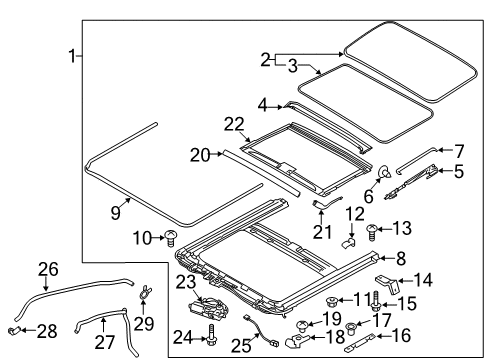 2012 Kia Forte Sunroof Nut-Flange Diagram for 1337506001