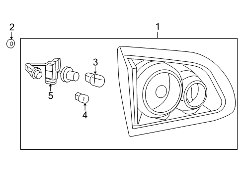 2009 Buick Enclave Bulbs Back Up Lamp Assembly Diagram for 25889252