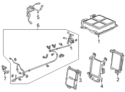 2019 Acura RLX Hybrid Components Bracket Complete Diagram for 1K015-R9S-000