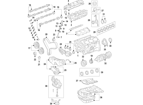 2000 Toyota Camry Engine Parts, Mounts, Cylinder Head & Valves, Camshaft & Timing, Oil Pan, Oil Pump, Crankshaft & Bearings, Pistons, Rings & Bearings Mount Diagram for 12363-0A020