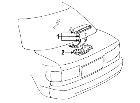 1991 Toyota Celica High Mount Lamps Stop Lamp Diagram for 81570-20190-08