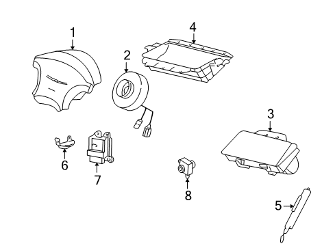 2005 Ford Thunderbird Air Bag Components Side Sensor Diagram for 6W6Z-14B345-AA