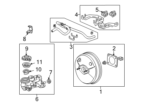 2014 Honda Insight Hydraulic System Master Cylinder A Diagram for 46100-TK6-A51