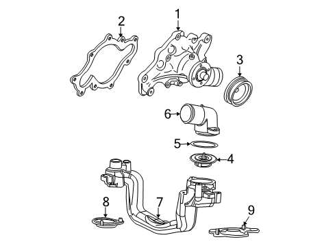 2001 Ford F-350 Super Duty Water Pump Housing Diagram for 4C2Z-8C368-AA
