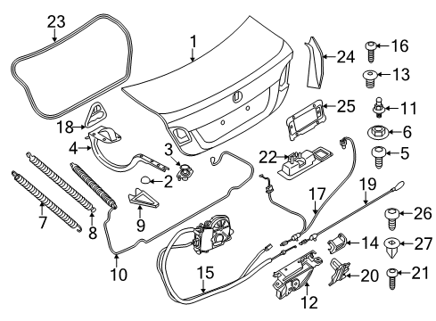 2013 BMW 528i xDrive Trunk Lid Bowden Cable Diagram for 51247249683