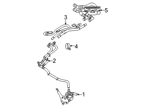 2021 Lincoln Aviator Heater Core & Control Valve Water Hose Diagram for L1MZ-18472-N